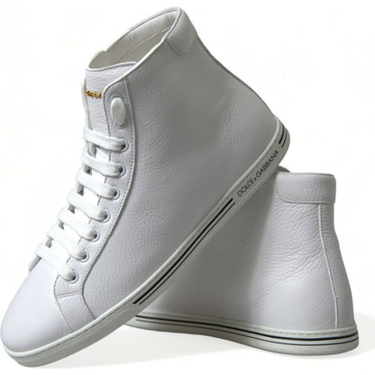 Dolce & Gabbana White Saint Tropez High Top Men Sneakers Shoes