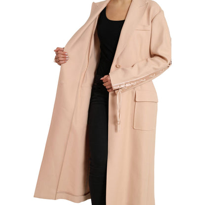 Dolce & Gabbana Beige Cotton Single Breasted Long Coat Jacket