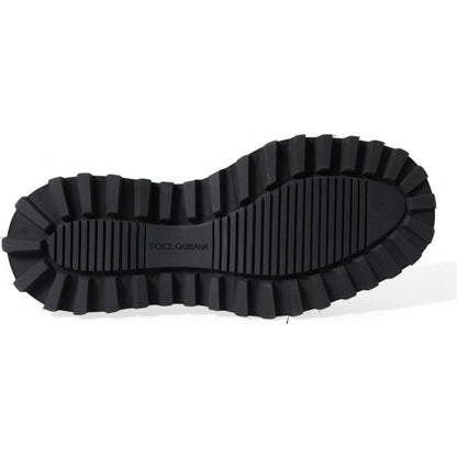 Dolce & Gabbana Black Leather Slip On Stretch Chelsea Boots Shoes