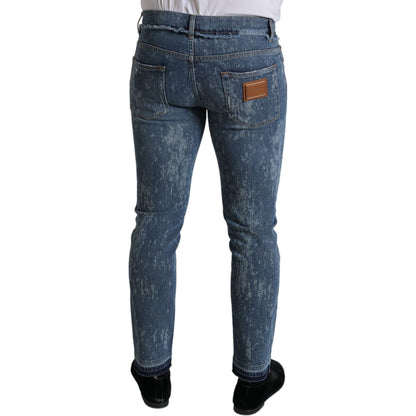 Dolce & Gabbana Blue Washed Skinny Cotton Stretch Denim Jeans