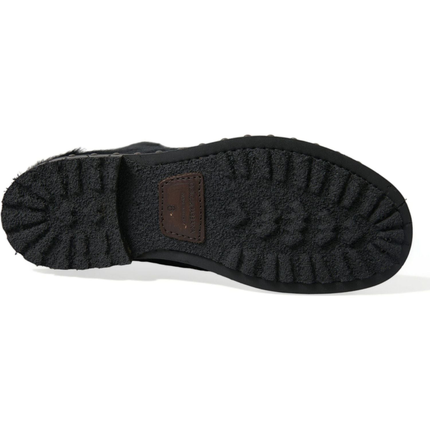 حذاء دولتشي آند غابانا الأنيق المصنوع من جلد العجل الأسود برباط