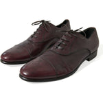 Dolce & Gabbana Bordeaux Leather Men Formal Derby Dress Shoes MV5519-44