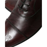Dolce & Gabbana Bordeaux Leather Men Formal Derby Dress Shoes MV5519-44