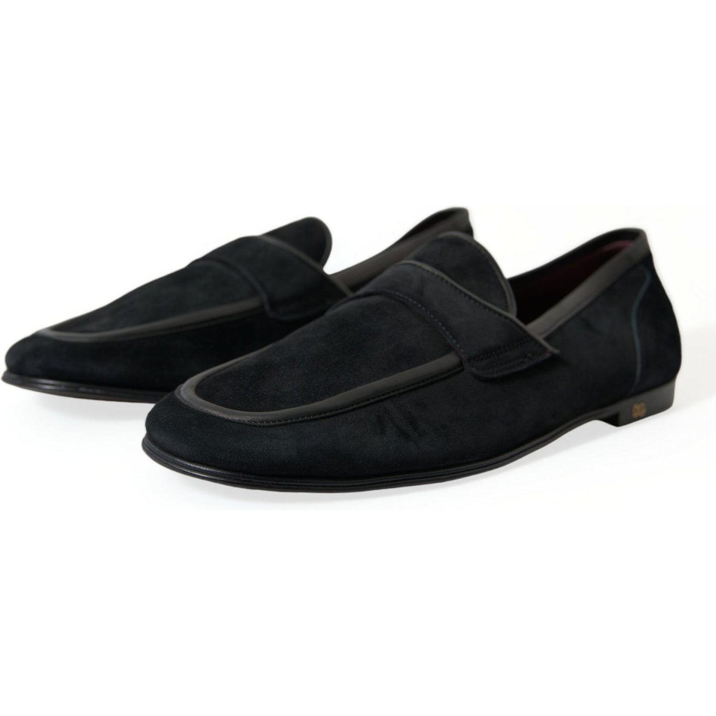 Dolce & Gabbana Black Velvet Slip On Loafers Dress Shoes MV5535-40