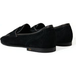 Dolce & Gabbana Black Velvet Slip On Loafers Dress Shoes MV5535-40