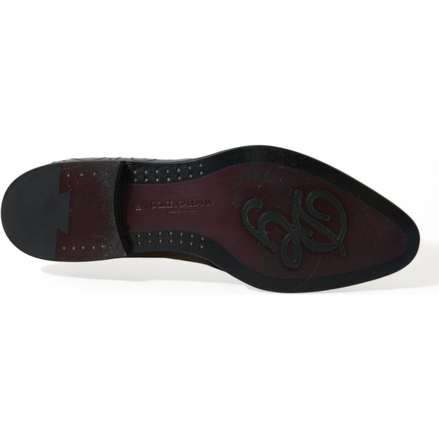 حذاء ديربي أنيق من الجلد الأسود من دولتشي آند غابانا