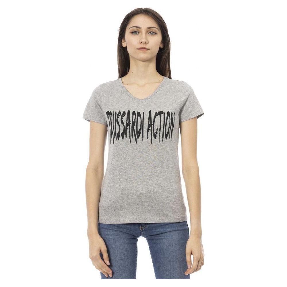 Trussardi Action Gray Cotton Women T-Shirt