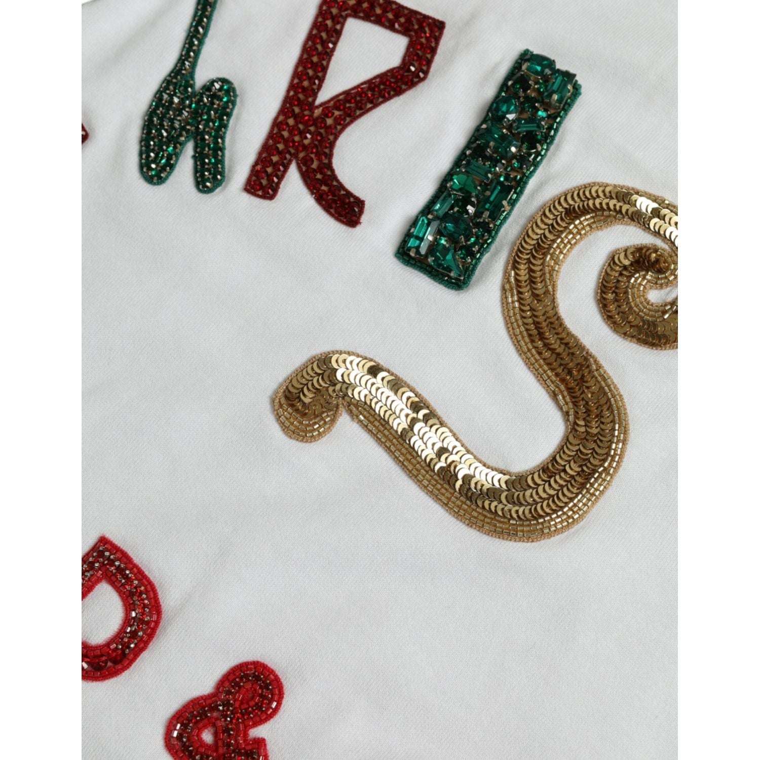 تي شيرت دولتشي آند غابانا الأنيق المصنوع من القطن والمزين بالترتر