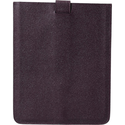 Dolce & Gabbana Dark Brown Leather Logo Plaque Cover Sleeve Tablet Case