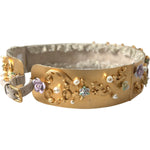 Dolce & Gabbana Gold Brass Faux Pearl Floral Embellished Belt SMY101263-85