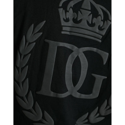 Dolce & Gabbana Black Logo Embossed Crew Neck Short Sleeves T-shirt
