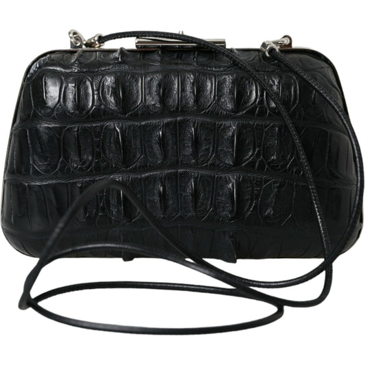 Balenciaga Black Exotic Skin Leather Shoulder Crossbody Box Clutch Bag BAG1169