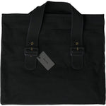 Miu Miu Black Canvas Denim Logo Shoulder Tote Shopping Bag BAG1190