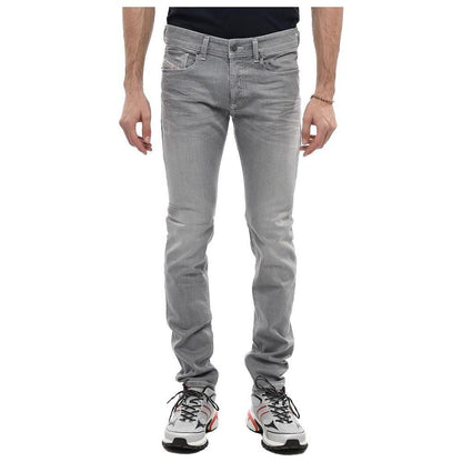 Diesel Gray Cotton Men Skinny Jean