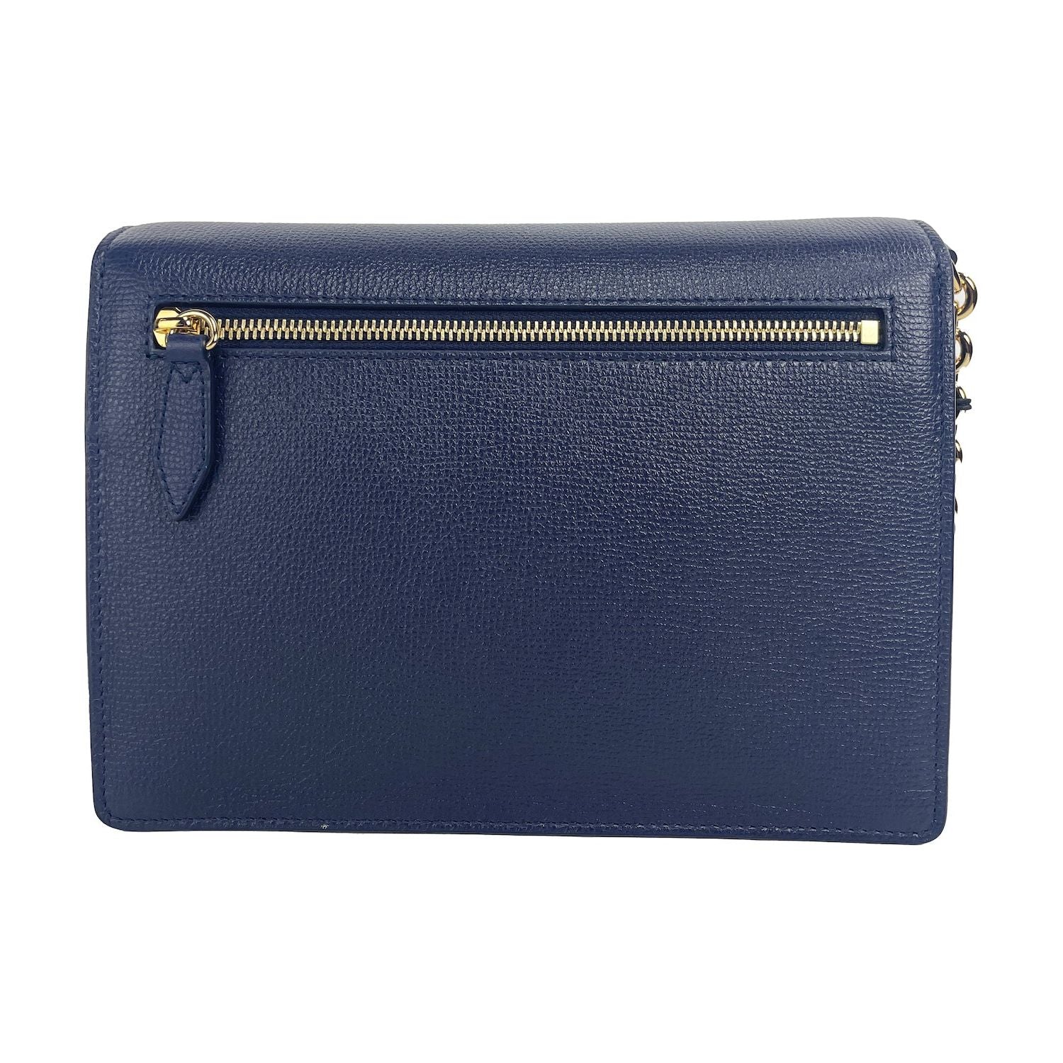 حقيبة كروس بودي صغيرة من الجلد بتصميم مربعات من Burberry Macken باللون الأزرق الريجنسي