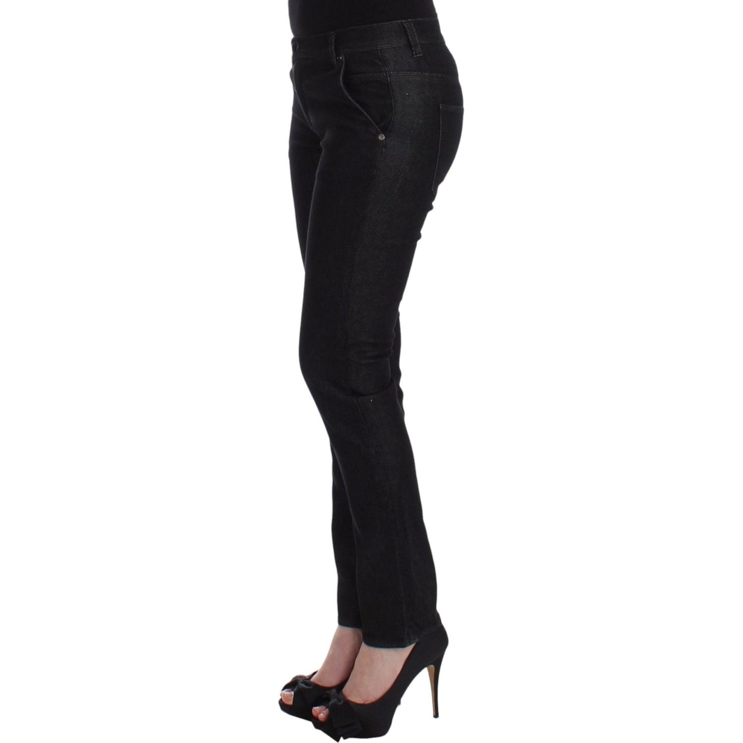 Ermanno Scervino Black Slim Jeans Denim Pants Skinny Leg Stretch Jeans & Pants