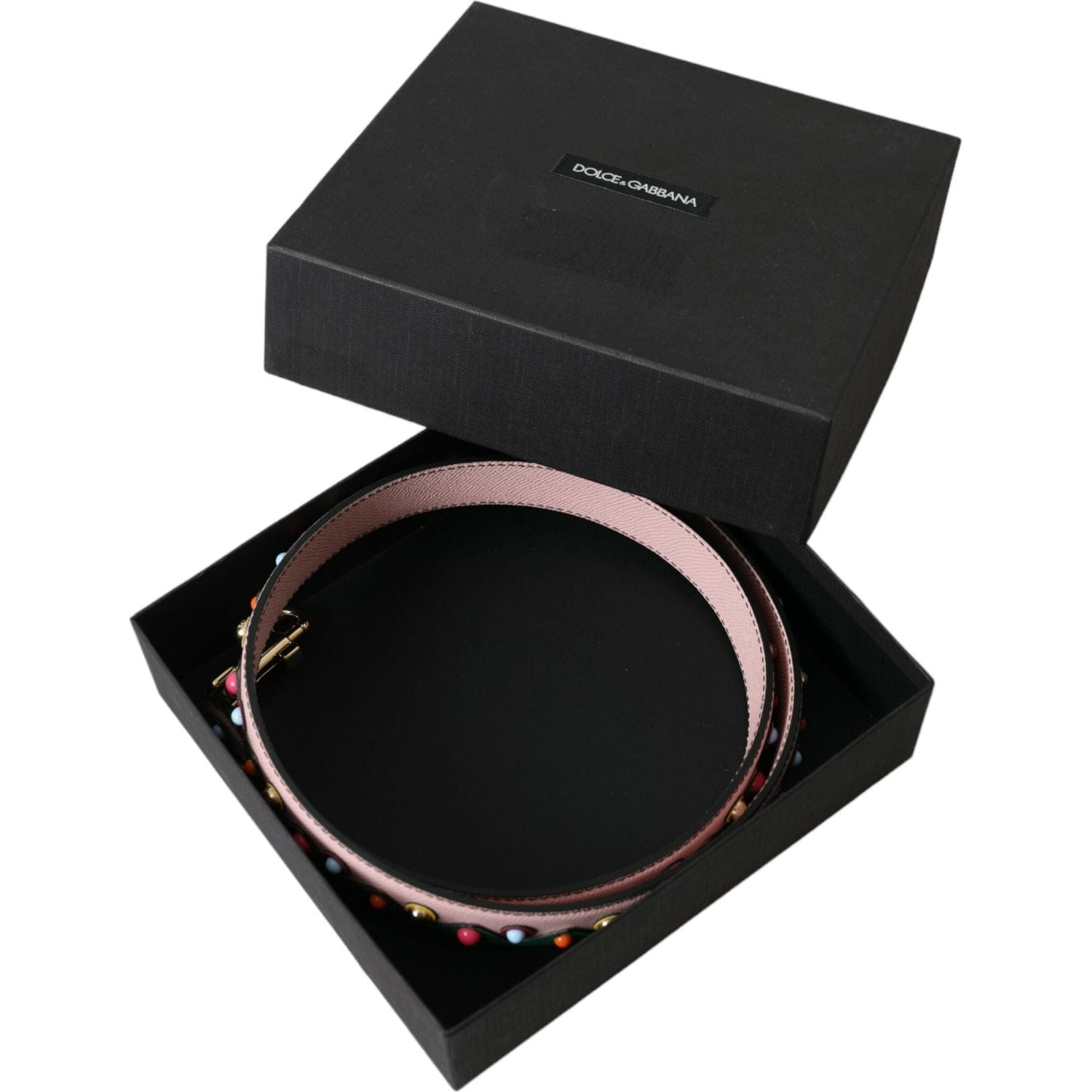 حزام كتف لإكسسوارات حقيبة اليد الجلدية باللون الوردي من دولتشي آند غابانا