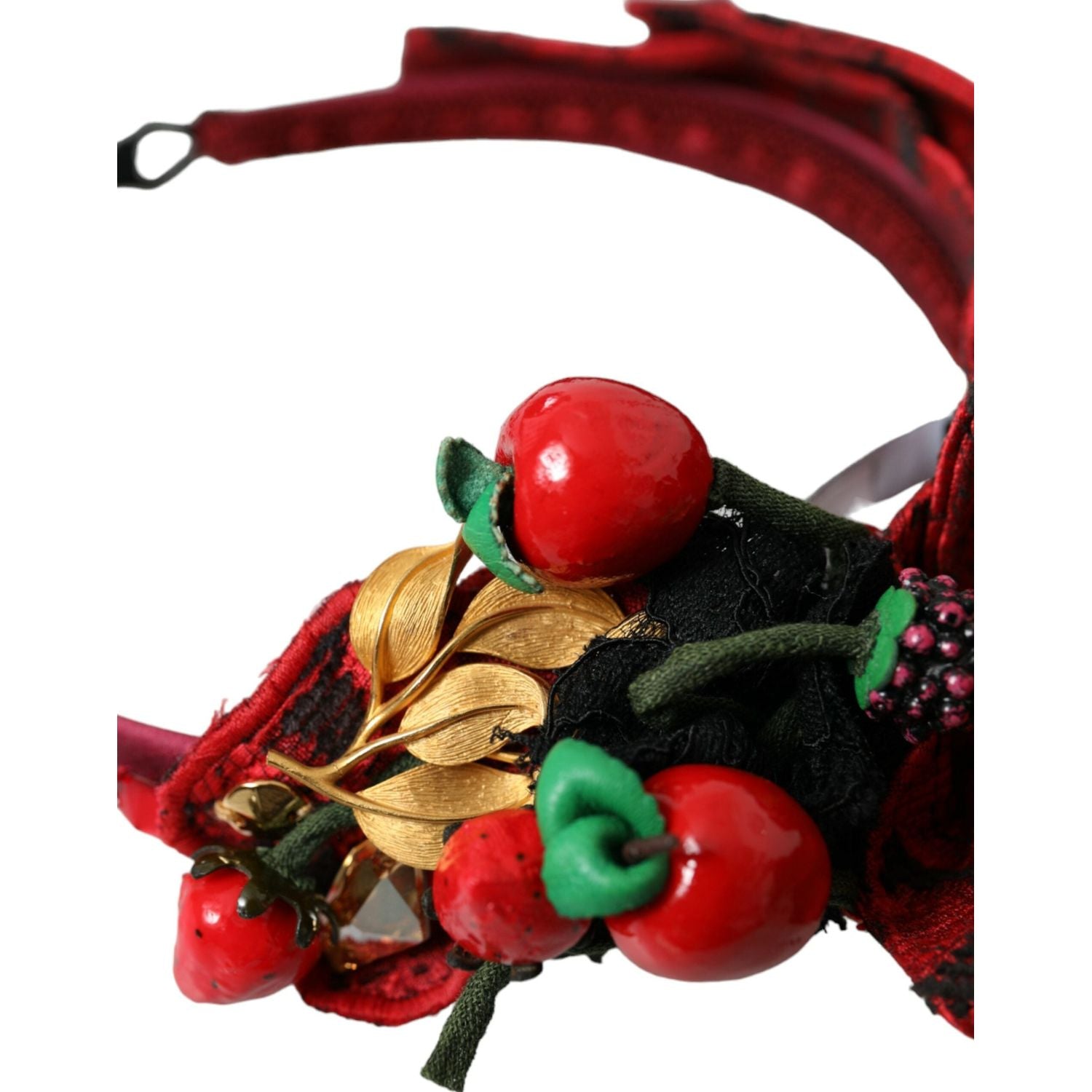 طوق شعر نسائي مزين بزهر الكرز الأحمر من دولتشي آند غابانا