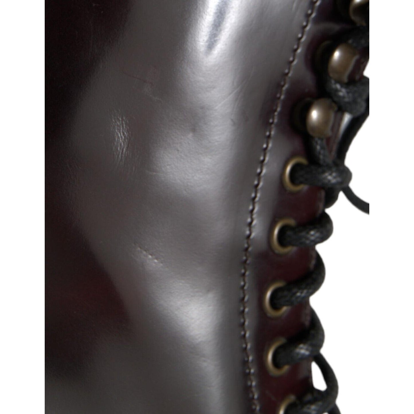Dolce & Gabbana Black Leather Military Combat Boots Shoes