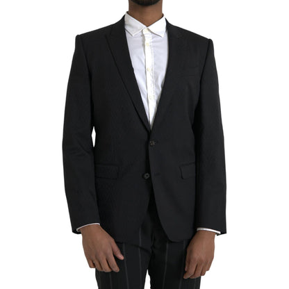 Dolce & Gabbana Black MARTINI Slim Fit Jacket Coat Blazer