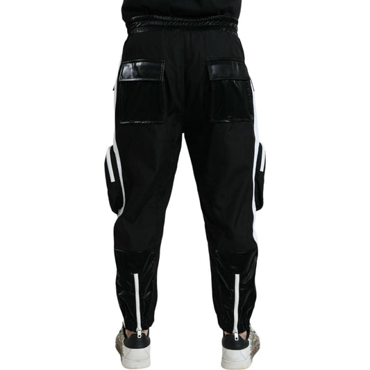 Dolce & Gabbana Black Nylon Cargo Jogger Men Sweatpants Pants PAN75072-48