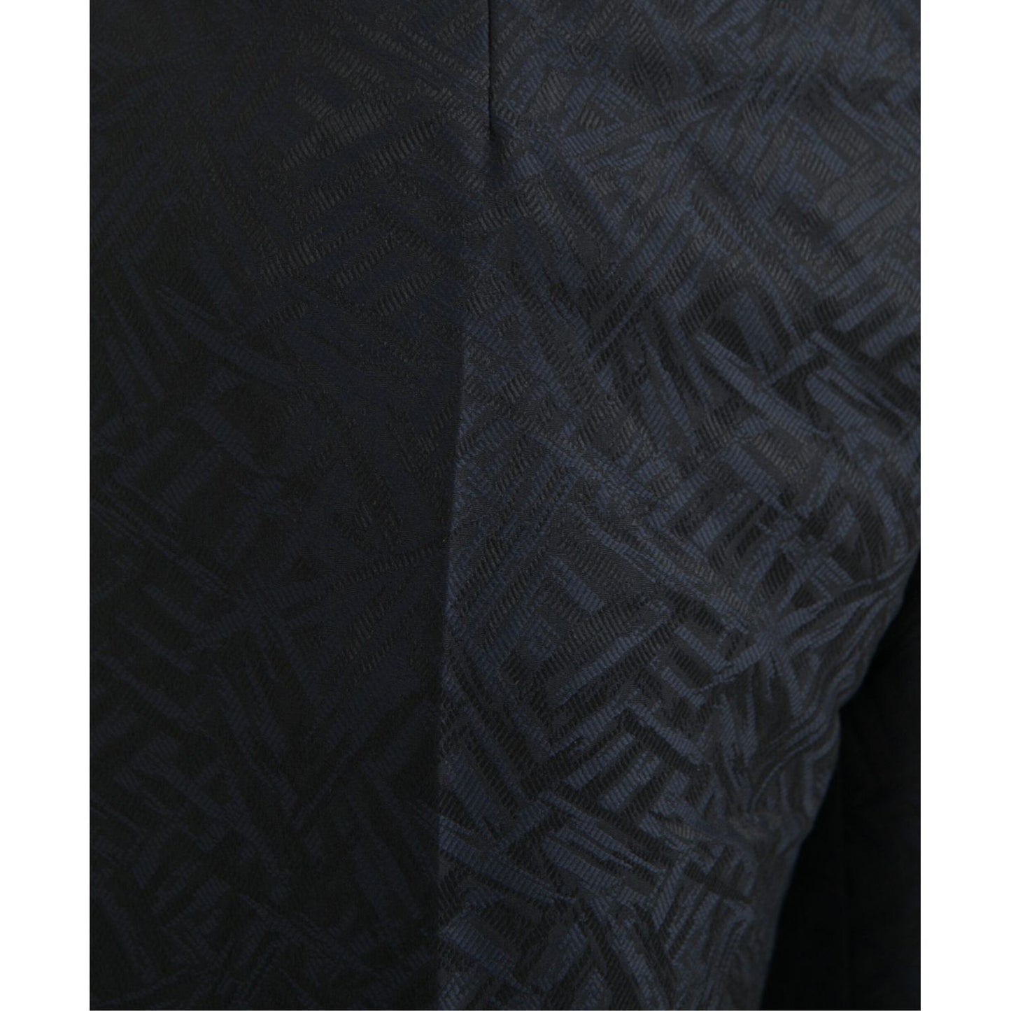 Dolce & Gabbana Blue Brocade Wool Skinny Men Dress Pants