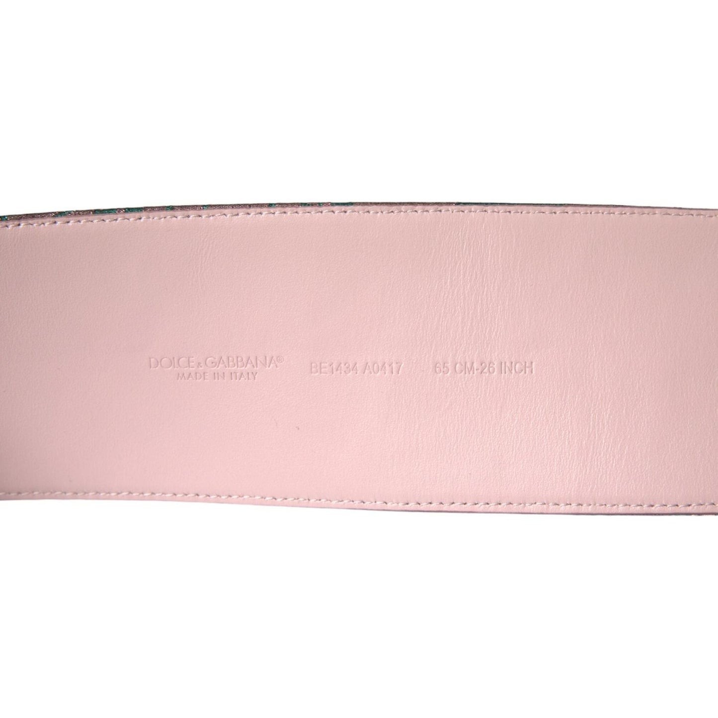 Dolce & Gabbana Multicolor Floral Jacquard Lurex Gold Buckle Belt