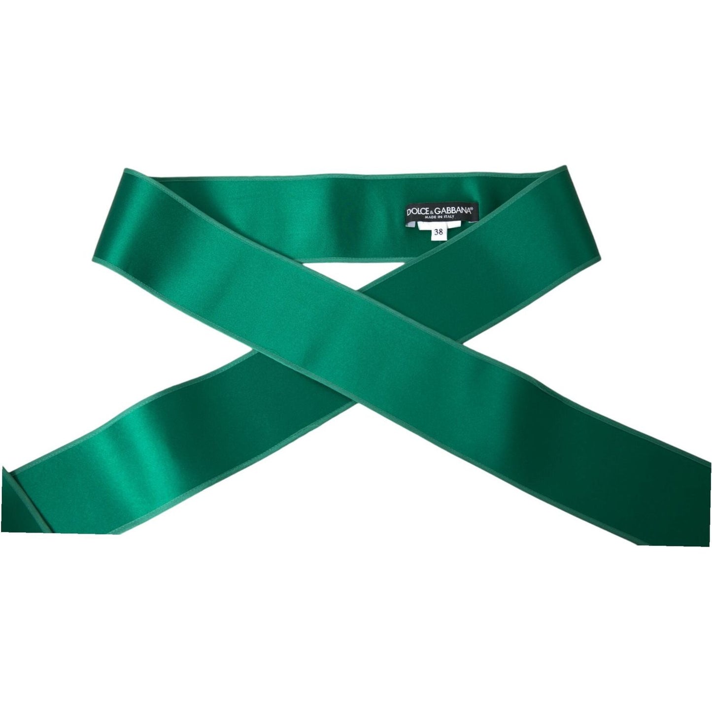 Dolce & Gabbana Green Silk Satin Waist Women Belt