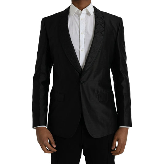 Dolce & Gabbana Black MARTINI Single Breasted Coat Blazer JKT4023-48