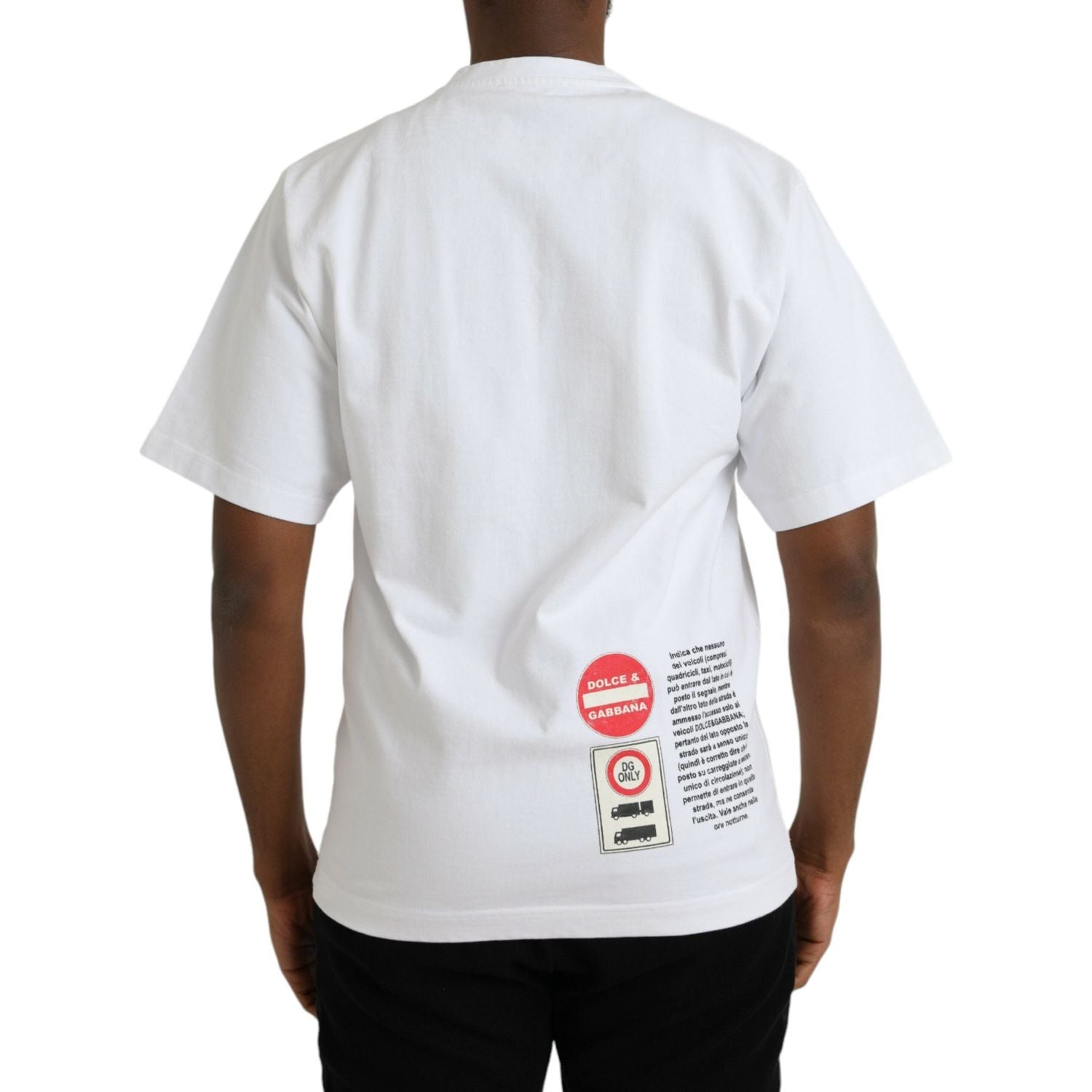 Dolce & Gabbana White Amor Heart Cotton Crewneck Short Sleeve T-shirt