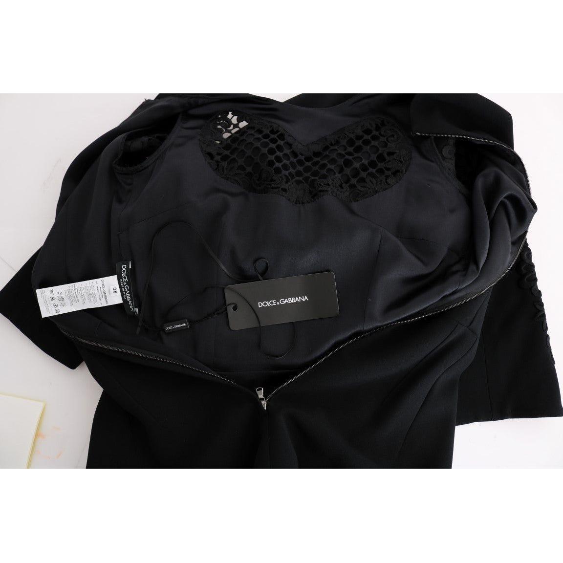 Dolce & Gabbana Black Stretch Shift Long Maxi Dress