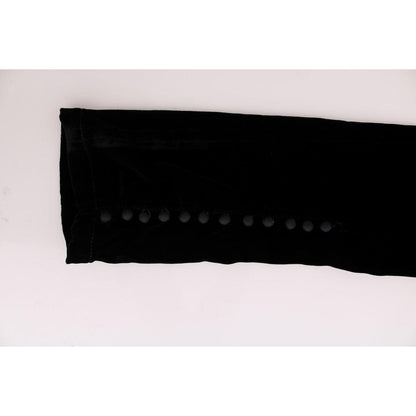 Ermanno Scervino Black Velvet Slim Fit Pants Jeans & Pants