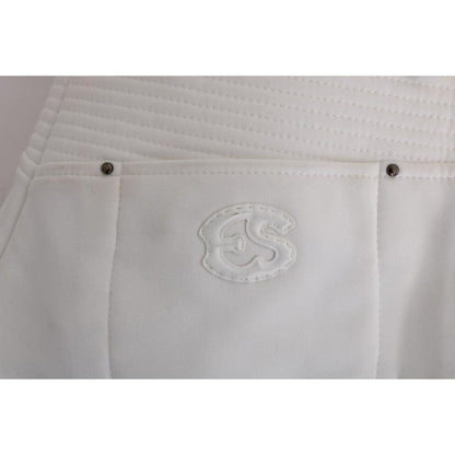 Ermanno Scervino White Cotton Slim Fit Casual Pants