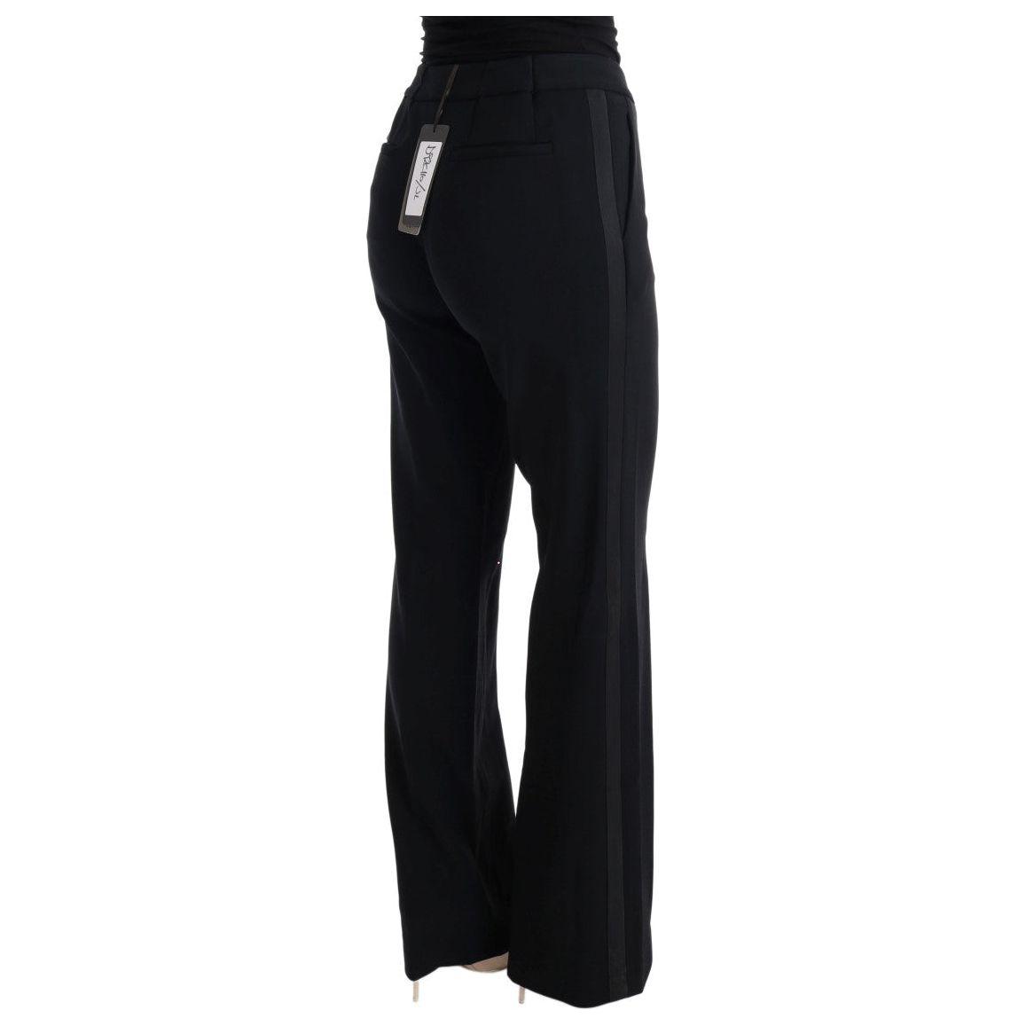 Ermanno Scervino Black Viscose Flare Bootcut Pants