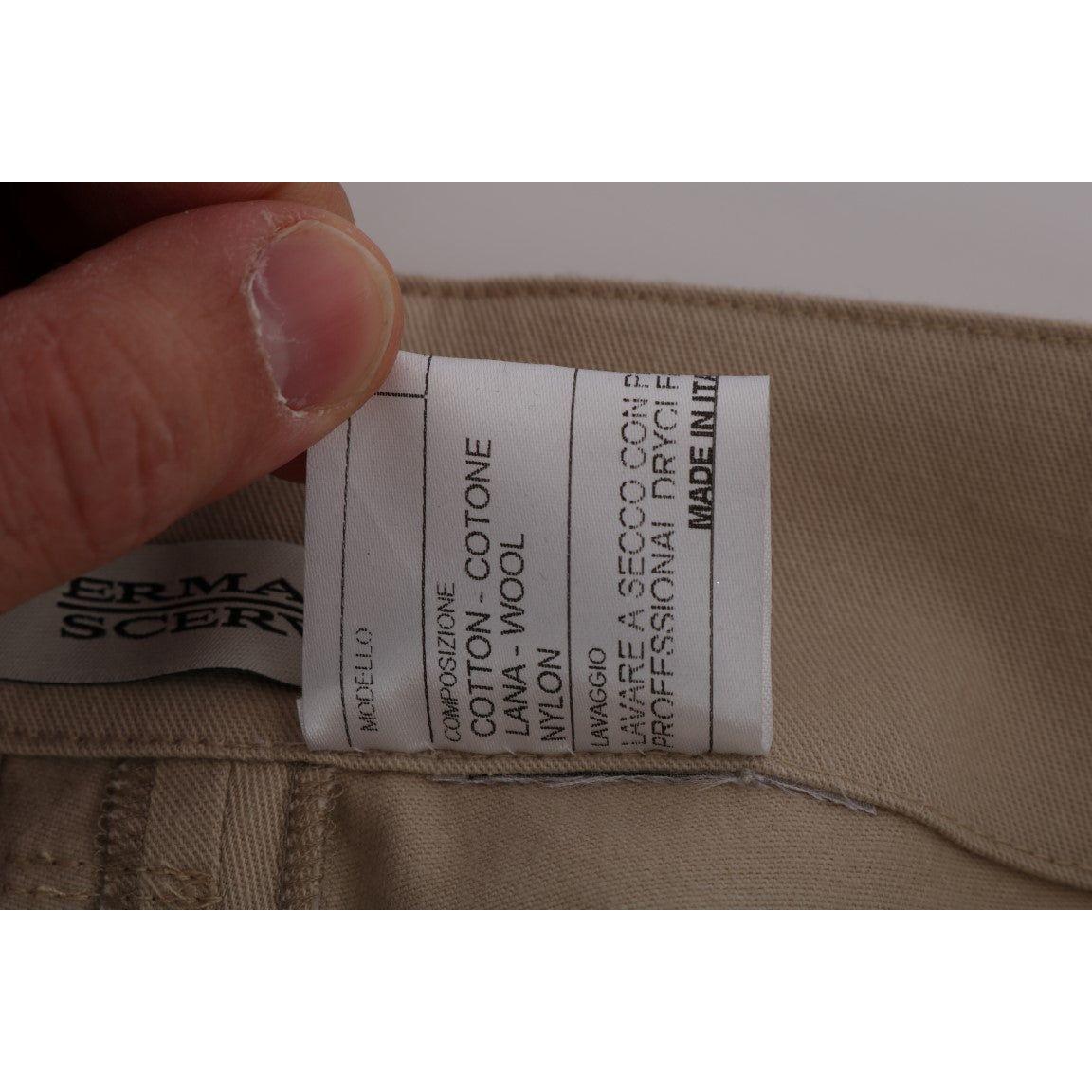 بنطلون قصير من Ermanno Scervino باللون البيج - أناقة بقصّة عادية