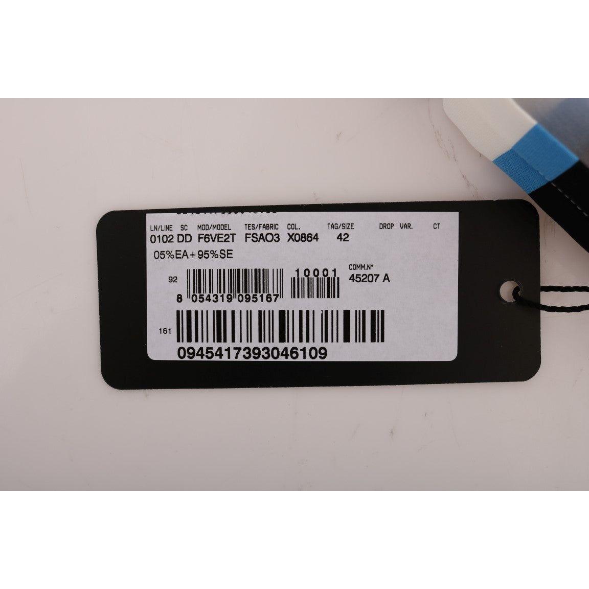 فستان دولتشي آند غابانا الأنيق من الحرير المخطط بدون أكمام