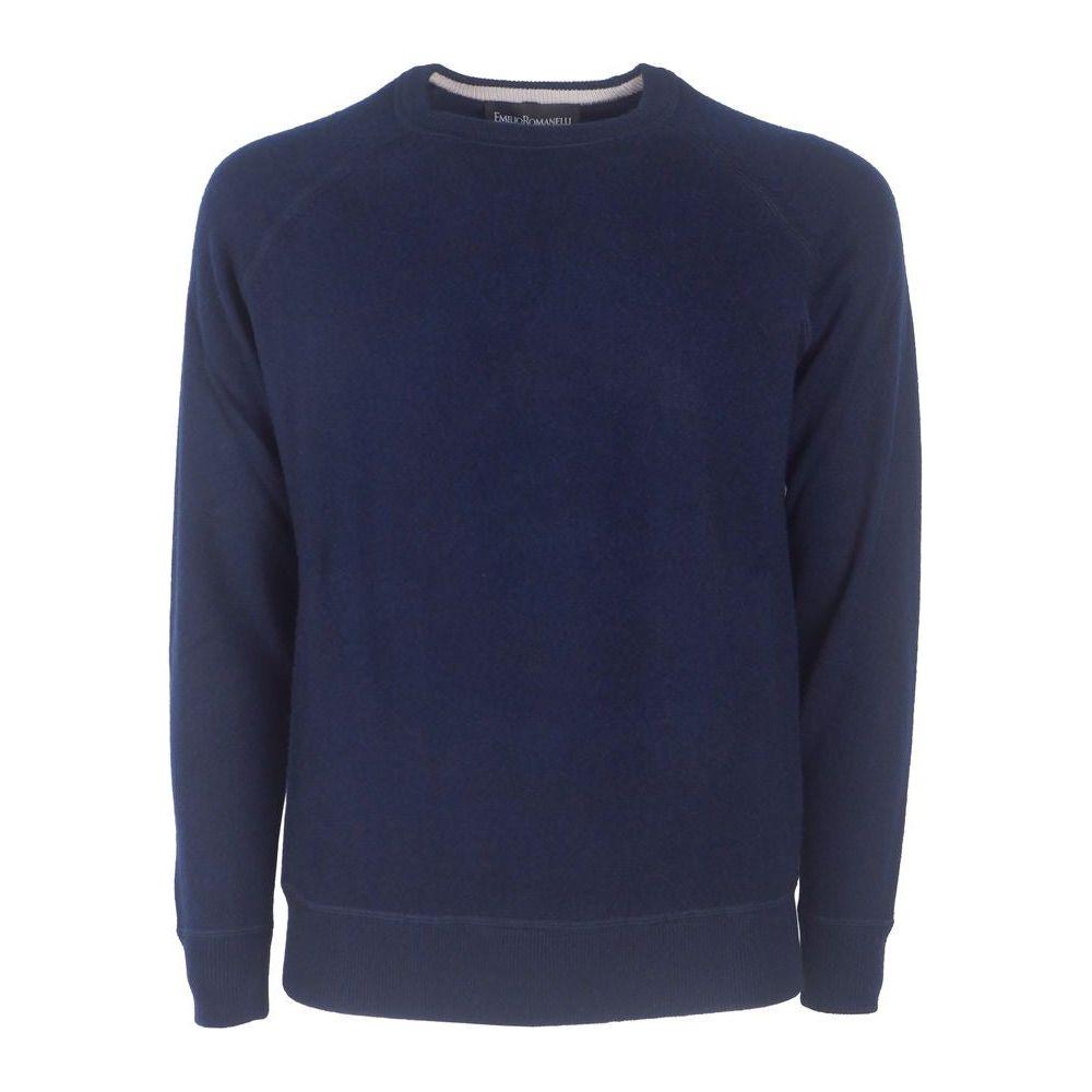 Emilio Romanelli Blue Cashmere Men Sweater