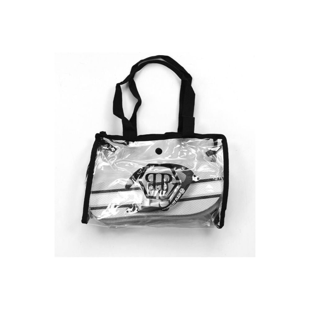 شبشب فيليب بلين شيك رمادي اللون مطبوع عليه شعار فيليب بلين