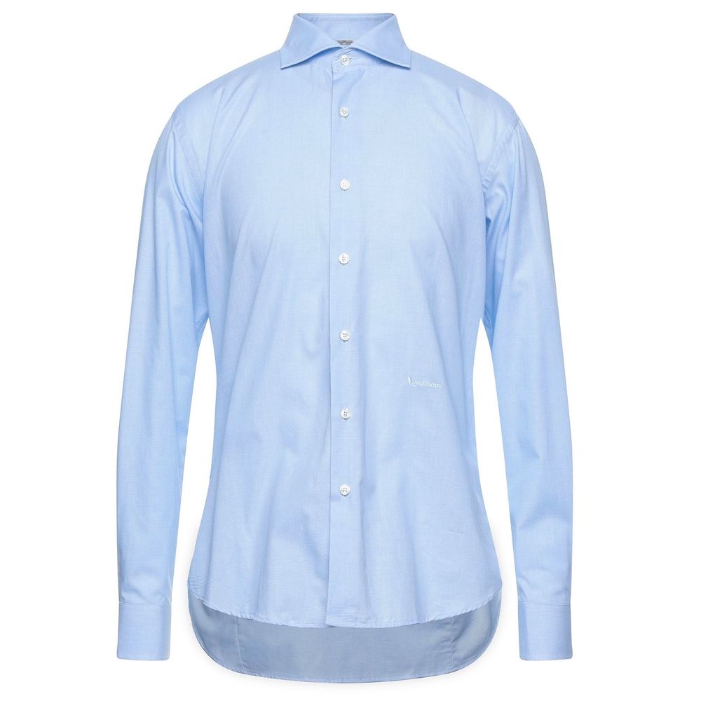 Aquascutum Azzurro Cotton Men Shirt