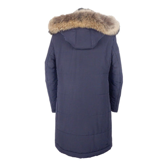 Made in Italy Blue Wool Men Raincoat LO-4903-IT46 | S