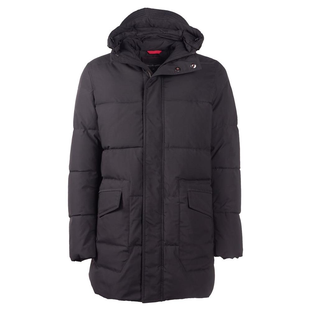 Emilio Romanelli Black Polyester Jackets & Coat