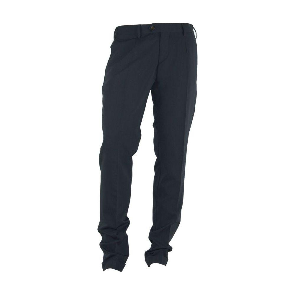 Made in Italy Black Polyester Pant