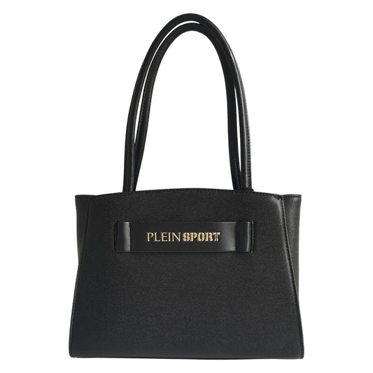 Plein Sport Sleek Black Three-Compartment Tote Bag PLSP-8952