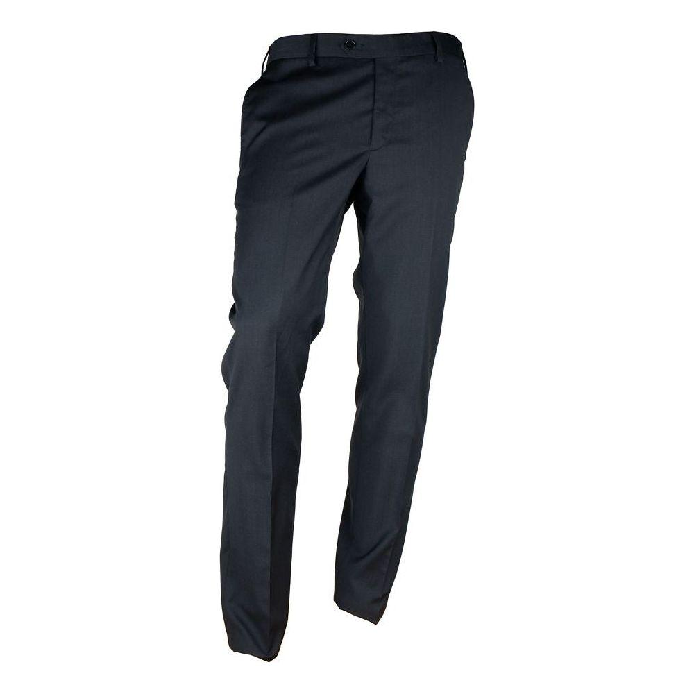 Made in Italy Black Wool Two-Piece Suit