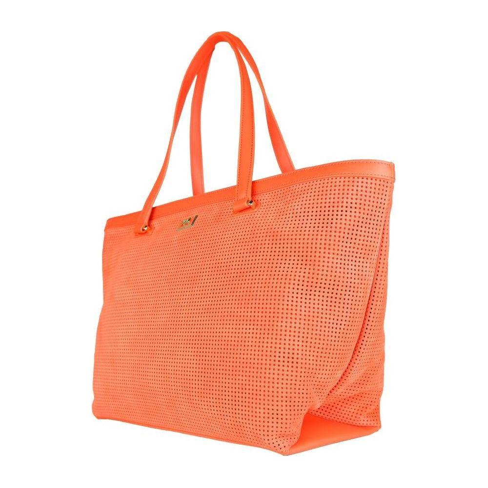 حقيبة يد نسائية من جلد العجل من كافالي كلاس باللون البرتقالي