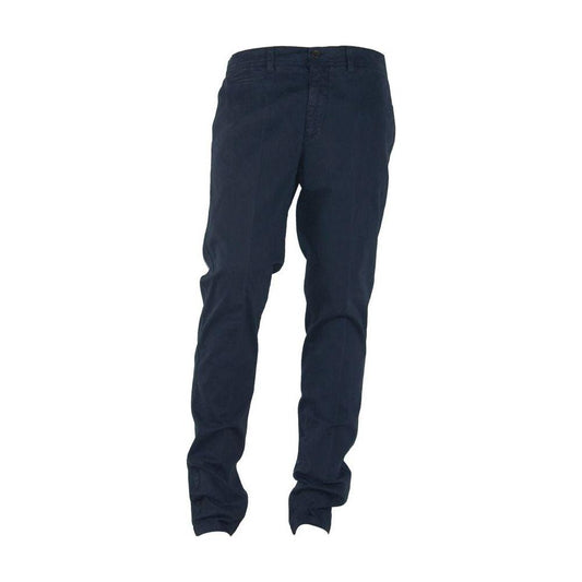 Made in Italy Blue Cotton Men's Trouser