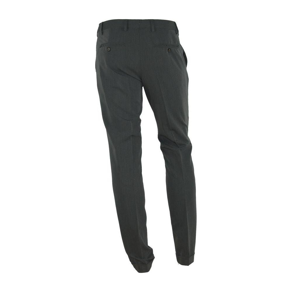 Made in Italy Gray Polyester Men Trousers