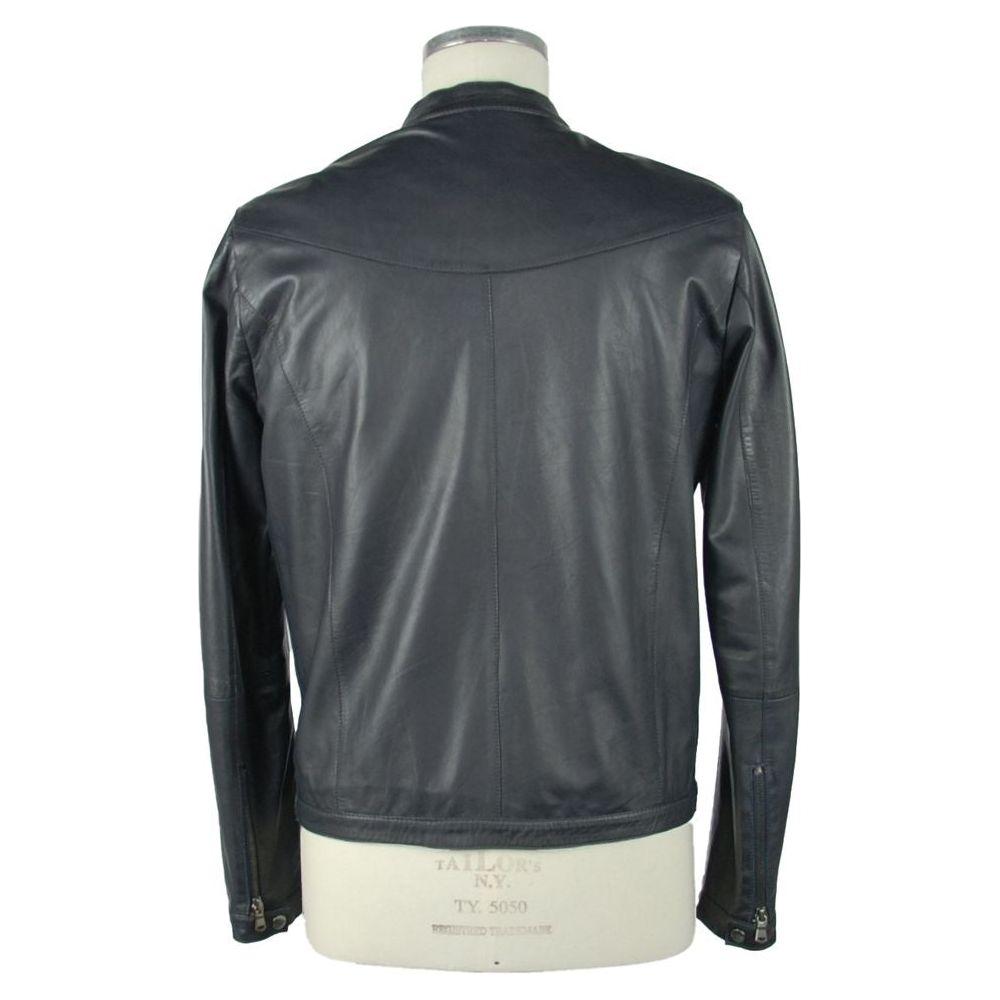 Emilio Romanelli Blue Leather Jackets & Coat