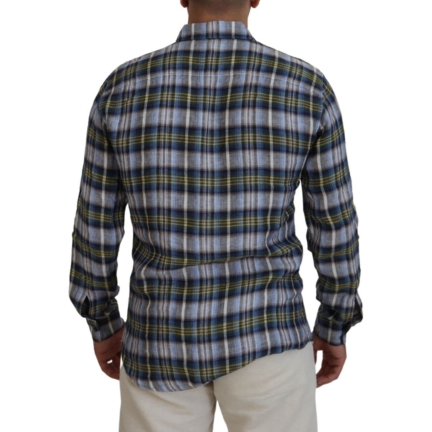 Dsquared² Multicolor Checkered Casual Men Long Sleeves Shirt TSH83554-48
