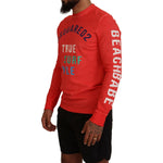 Dsquared² Orange Colorful Print Long Sleeves Top T-shirt TSH83525-48